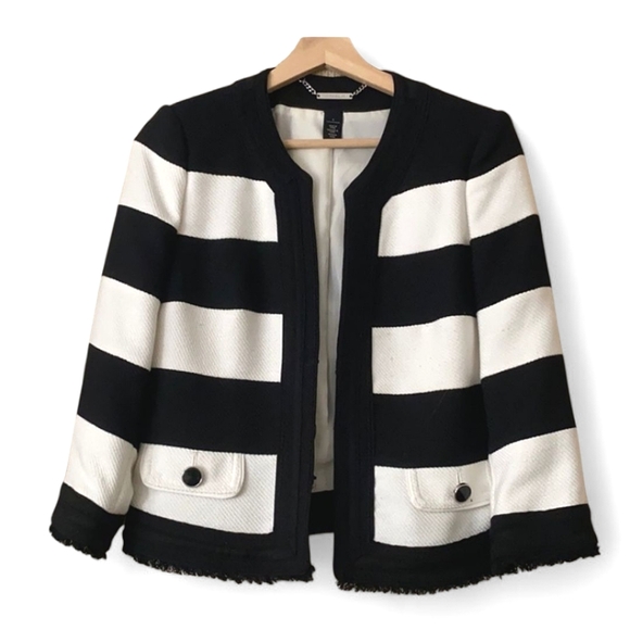 White House Black Market Jackets & Blazers - White House Black Market B&W Striped Blazer